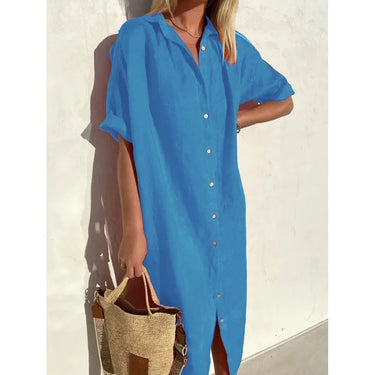 Summer Breeze Shirt Dress – Relaxed Cotton-Linen Comfort 11