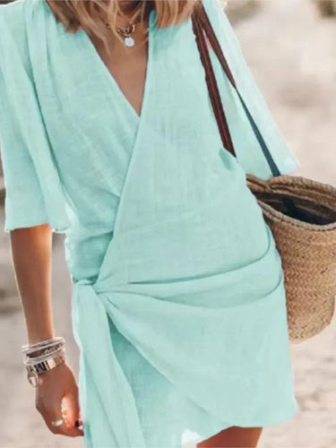 Summer V-Neck Dress – Chic Lace-Up Design for Effortless Style 4
