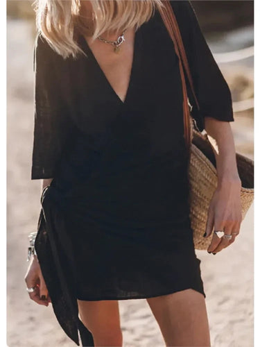 Summer V-Neck Dress – Chic Lace-Up Design for Effortless Style 5