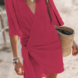 Summer V-Neck Dress – Chic Lace-Up Design for Effortless Style 6