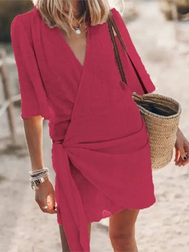 Summer V-Neck Dress – Chic Lace-Up Design for Effortless Style 6