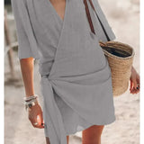 Summer V-Neck Dress – Chic Lace-Up Design for Effortless Style 8