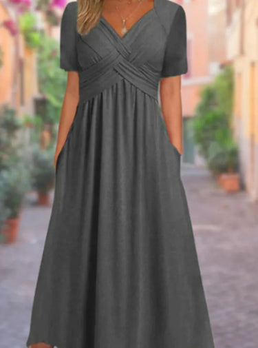 Summer V-Neck Dress – Flattering Casual Style for Warm Days 0