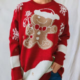 Sweater Women Christmas Snowman Knitted Long Sleeve Round Neck Ladies Jumper Fashion Casual Winter Autumn Pullover Clothes 2025 6