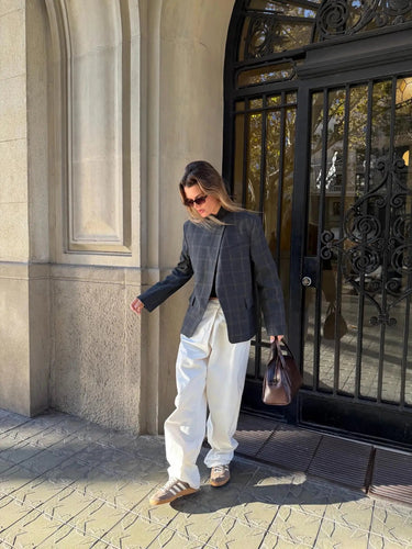 Tailored Check Blazer with Relaxed Modern Fit 1