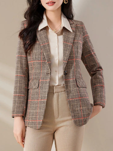 Tartan Blazer – Stylish Slim-Fit Design for Professional Settings 0