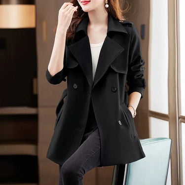 Tessa Black Trench Coat Women – Stylish Layer for Transitional Weather 1