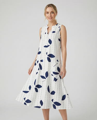 Tessa Leaf Print Maxi Dress – Stylish V-Neck Sleeveless Summer Look 2