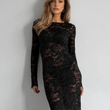 Tessa | Women’s Summer Semi Sheer Slim Maxi Dress 0