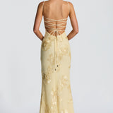 Théoline Floral Jacquard Corset Maxi Dress 1