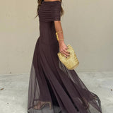 Toledo One Shoulder Mesh Maxi Dress 2