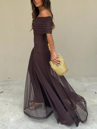 Toledo One Shoulder Mesh Maxi Dress 2