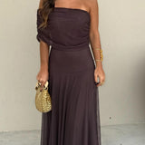 Toledo One Shoulder Mesh Maxi Dress 4