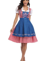 Traditional Bavarian Oktoberfest Costumes Plaid Dirndl Dresses Women Apron Dress German Beer Wench Maid Cosplay Party Dress 10