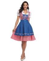 Traditional Bavarian Oktoberfest Costumes Plaid Dirndl Dresses Women Apron Dress German Beer Wench Maid Cosplay Party Dress 2