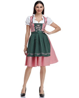 Traditional Bavarian Oktoberfest Costumes Plaid Dirndl Dresses Women Apron Dress German Beer Wench Maid Cosplay Party Dress 4