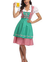Traditional Bavarian Oktoberfest Costumes Plaid Dirndl Dresses Women Apron Dress German Beer Wench Maid Cosplay Party Dress 7