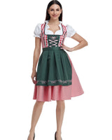 Traditional Bavarian Oktoberfest Costumes Plaid Dirndl Dresses Women Apron Dress German Beer Wench Maid Cosplay Party Dress 8