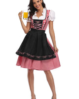 Traditional Bavarian Oktoberfest Costumes Plaid Dirndl Dresses Women Apron Dress German Beer Wench Maid Cosplay Party Dress 9
