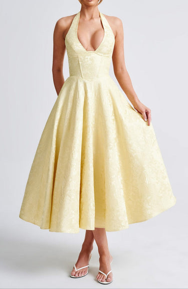 Triana Midi Dress - Lemon 8