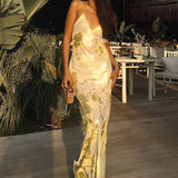 V-Neck Backless Long Slip Dress with Trapstar Print – Lightweight Fabric for Casual or Formal Wear 1