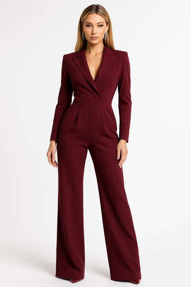 V-Neck Wide-Leg Jumpsuit 1
