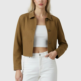 Victoria | Elegant French Collar Casual Jacket with Long Sleeves - Lumina 1