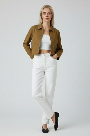 Victoria | Elegant French Collar Casual Jacket with Long Sleeves - Lumina 2