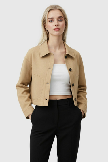 Victoria | Retro-Inspired Short Jacket with Button Closure - Lumina 1