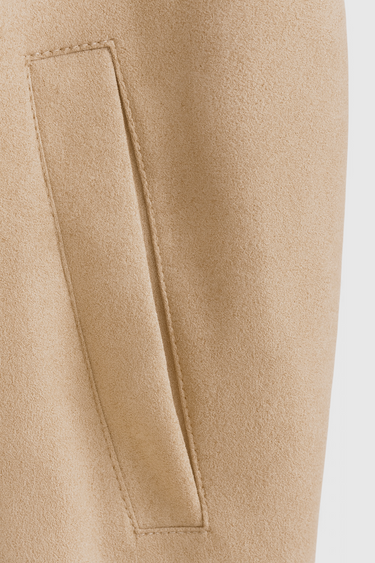 Victoria | Stylish Beige Bomber Jacket with Stand Collar - Lumina 4