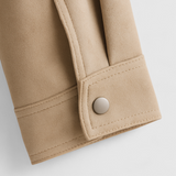 Victoria | Stylish Beige Bomber Jacket with Stand Collar - Lumina 5