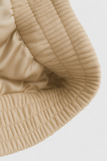 Victoria | Stylish Beige Bomber Jacket with Stand Collar - Lumina 6