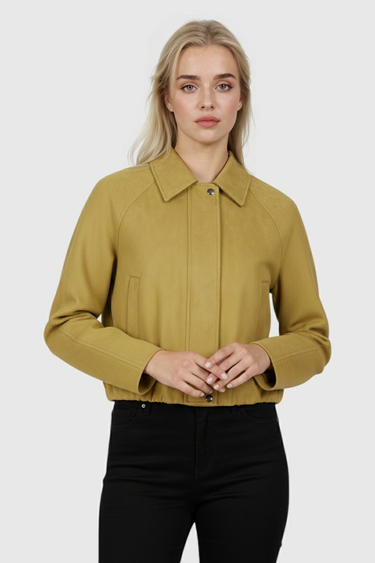 Victoria | Stylish Yellow Bomber Jacket with Trendy Details - Lumina 1