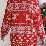 VigoCasey 2025 Autumn Print Christmas Sweater Cardigan Winter Women Casual Cardigan Lady Loose Long Sleeve Knitted Coat Outwears 5