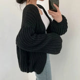 Vintage Harajuku Lantern Sleeve Women Cardigan Sweater Casual Korean Fall Streetwear Tops Coat Chic Lazy Wind Y2k Sweater 5