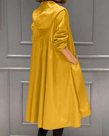 Waterproof Long Hooded Trench Coat for Autumn and Winter 1