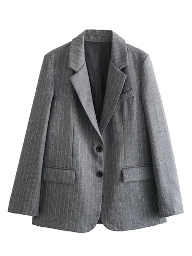Willshela Striped Blazer – Chic Vintage Design with Pockets 4