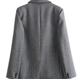 Willshela Striped Blazer – Chic Vintage Design with Pockets 5