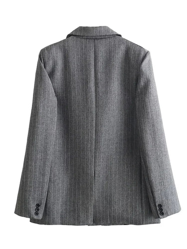Willshela Striped Blazer – Chic Vintage Design with Pockets 5