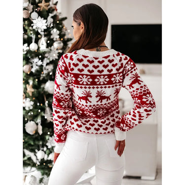 Winter 2025 Women's Christmas Sweater Soft Cute Xmas Look Knitwear Long Sleeve O Neck Jumpers Top Streetwear Y2K Style Pullovers 3
