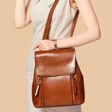 Women Backpack Cross body Shoulder Bag Genuine Leather Girls School Female Natural Skin Book Laptop Rucksack Messenger Bags 4