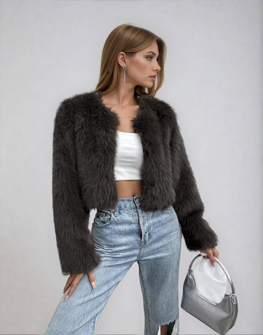 Women's Faux Fox Fur Coat Jacket
