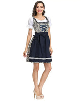 Women German Oktoberfest Beer Girl Costume Bavarian Dirndl Dress With Blouse Apron Costumes 2