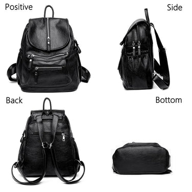 Women High quality leather Backpacks Vintage Female Shoulder Bag Sac a Dos Travel Ladies Bagpack Mochilas School Bags For Girls 2