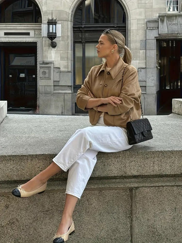 Women's Button-Down Suede Jacket 1