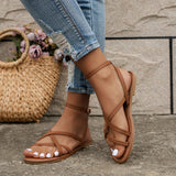 Women's Casual Strappy Roman Sandals with Zipper Back 5