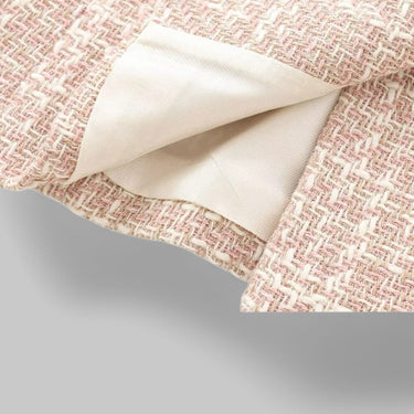 Women's Classic Double-Breasted Pink Tweed Blazer 5