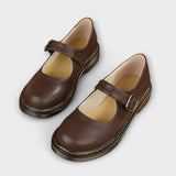 Women's Classic Mary Jane Shoes with Buckle Strap and Flat Sole 0