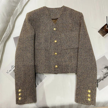 Women’s Cropped Blazer – Tailored Fit with Gold-Tone Buttons 1