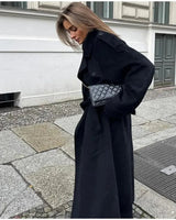 Women’s Double-Breasted Wool Blend Coat 1